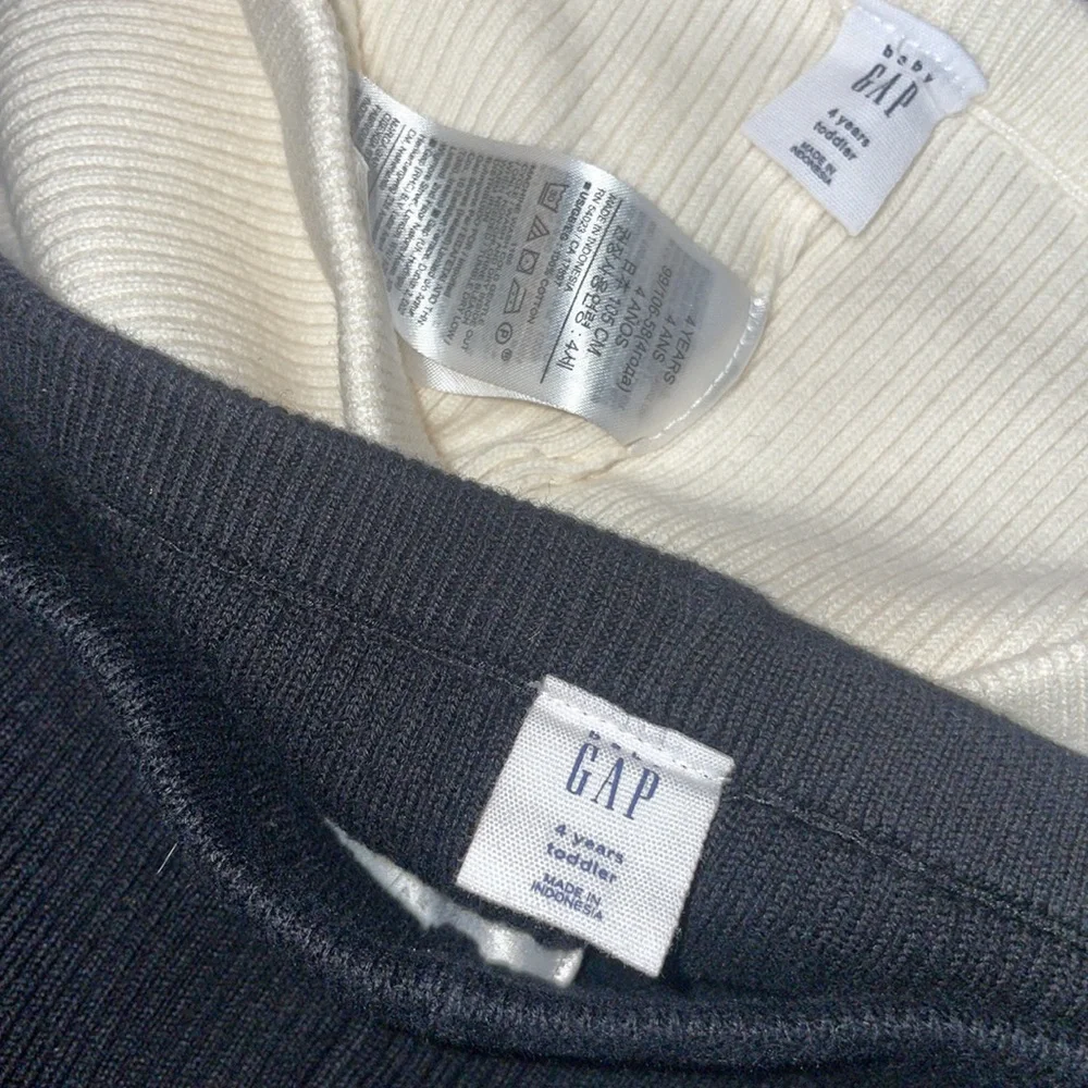 GAP 2 pack Toddler Rib Sweater Leggings black  Ivory  Toddler 2-3